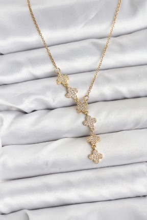 316l çelik Zincir Gold Renk Yonca Model Kadın Kolye 316l çelik Zincir Gold Renk Yonca Model Kadın Kolye