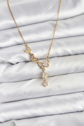 316l çelik Zincir Gold Renk Kelebek Model Kadın Kolye 316l çelik Zincir Gold Renk Kelebek Model Kadın Kolye