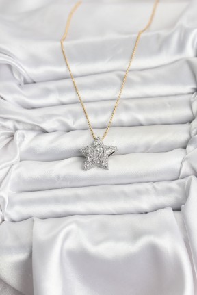 316l çelik Zincir Gold Renk Zincirli Gümüş Yıldız Model Kadın Kolye 316l çelik Zincir Gold Renk Zincirli Gümüş Yıldız Model Kadın Kolye