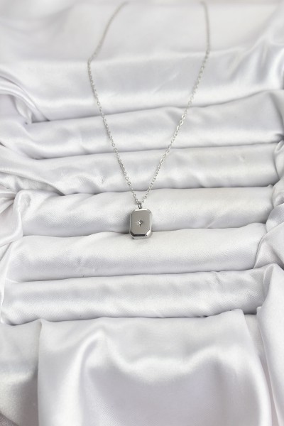 316l çelik Zincir Gümüş Renk Minimal Kutup Yıldızı Model Kadın Kolye 316l çelik Zincir Gümüş Renk Minimal Kutup Yıldızı Model Kadın Kolye