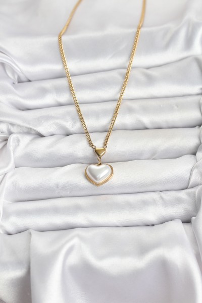 316l çelik Zincir Gold Renk Bombeli Kalp Model Kadın Kolye 316l çelik Zincir Gold Renk Bombeli Kalp Model Kadın Kolye