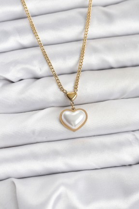 316l çelik Zincir Gold Renk Bombeli Kalp Model Kadın Kolye 316l çelik Zincir Gold Renk Bombeli Kalp Model Kadın Kolye