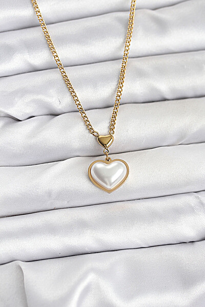 316l çelik Zincir Gold Renk Bombeli Kalp Model Kadın Kolye 316l çelik Zincir Gold Renk Bombeli Kalp Model Kadın Kolye