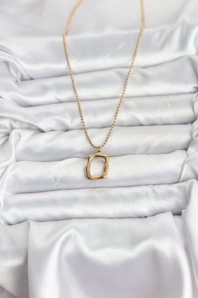 316l çelik Zincir Gold Renk Model Kadın Kolye