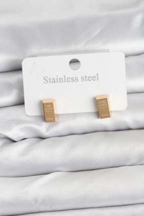 316l çelik Gold Renk Külçe Altın Model Kadın Küpe 316l çelik Gold Renk Külçe Altın Model Kadın Küpe