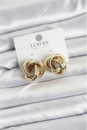 Pirinç Gold Renk Vintage Sarmal Model Kadın Küpe