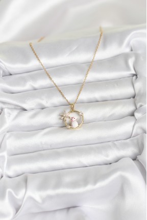 316l çelik Zincir Gold Zirkon Taşlı Yılbaşı Temalı Kadın Kolye