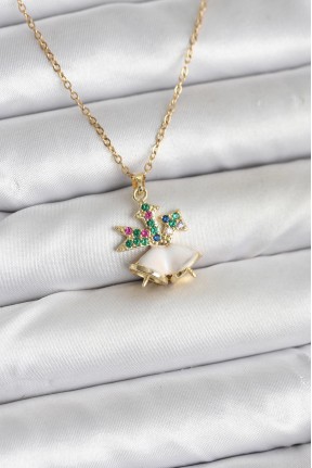 316l çelik Zincir Gold Renk Chirtsmas Bell Model Yılbaşı Temalı Kadın Kolye