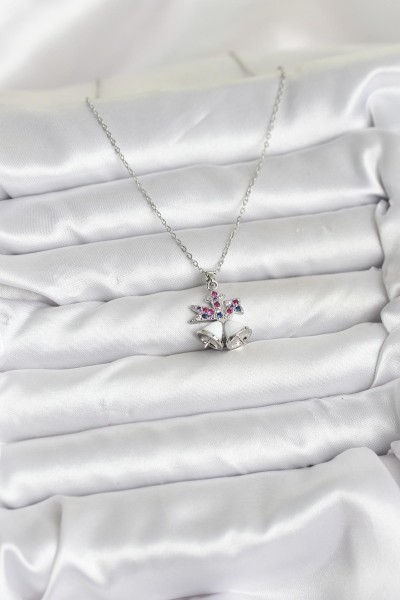 316l çelik Zincir Gümüş Renk Chirtsmas Bell Model Yılbaşı Temalı Kadın Kolye