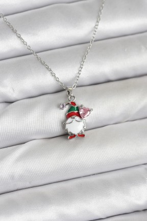 316l çelik Zincir Gümüş Renk Yılbaşı Teması Kadın Kolye 316l çelik Zincir Gümüş Renk Yılbaşı Teması Kadın Kolye