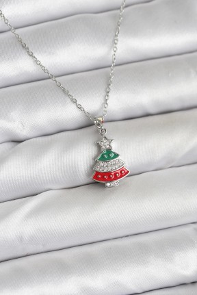 316l çelik Zincir Gümüş Ren çam Ağacı Model Zirkon Taşlı Yılbaşı Temalı Kadın Kolye 316l çelik Zincir Gümüş Ren çam Ağacı Model Zirkon Taşlı Yılbaşı Temalı Kadın Kolye