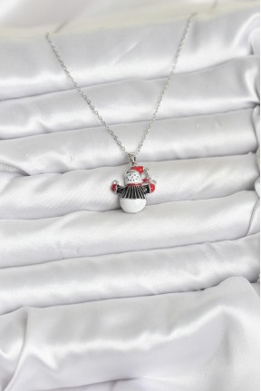 316l çelik Zincir Gümüş Renk Kardan Adam Figürlü Yılbaşı Temalı Kadın Kolye 316l çelik Zincir Gümüş Renk Kardan Adam Figürlü Yılbaşı Temalı Kadın Kolye