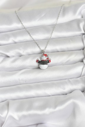 316l çelik Zincir Gümüş Renk Kardan Adam Figürlü Yılbaşı Temalı Kadın Kolye 316l çelik Zincir Gümüş Renk Kardan Adam Figürlü Yılbaşı Temalı Kadın Kolye