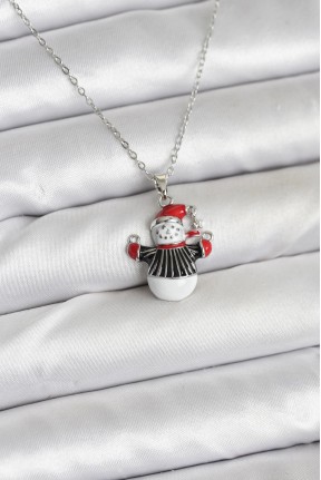 316l çelik Zincir Gümüş Renk Kardan Adam Figürlü Yılbaşı Temalı Kadın Kolye 316l çelik Zincir Gümüş Renk Kardan Adam Figürlü Yılbaşı Temalı Kadın Kolye