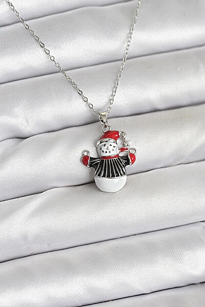 316l çelik Zincir Gümüş Renk Kardan Adam Figürlü Yılbaşı Temalı Kadın Kolye 316l çelik Zincir Gümüş Renk Kardan Adam Figürlü Yılbaşı Temalı Kadın Kolye