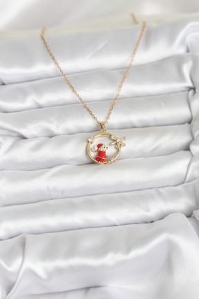 316l çelik Zincir Gold Zirkon Taşlı Yılbaşı Tema Kadın Kolye 316l çelik Zincir Gold Zirkon Taşlı Yılbaşı Tema Kadın Kolye