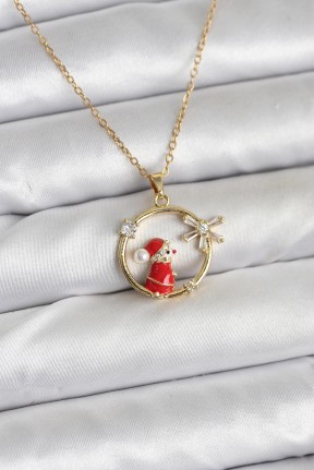 316l çelik Zincir Gold Zirkon Taşlı Yılbaşı Tema Kadın Kolye 316l çelik Zincir Gold Zirkon Taşlı Yılbaşı Tema Kadın Kolye