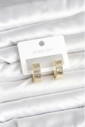 Pirinç Gold Renk Halka Kadın Küpe