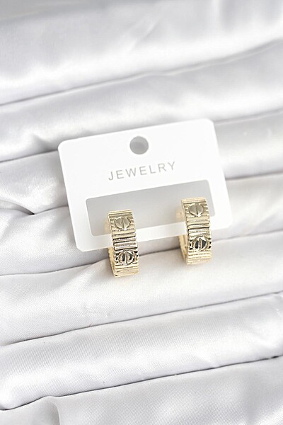 Pirinç Gold Renk Halka Kadın Küpe