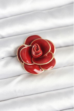 Kırmızı Gül Model Broş