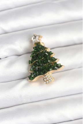 çam Ağacı Model Yılbaşı Temalı Broş