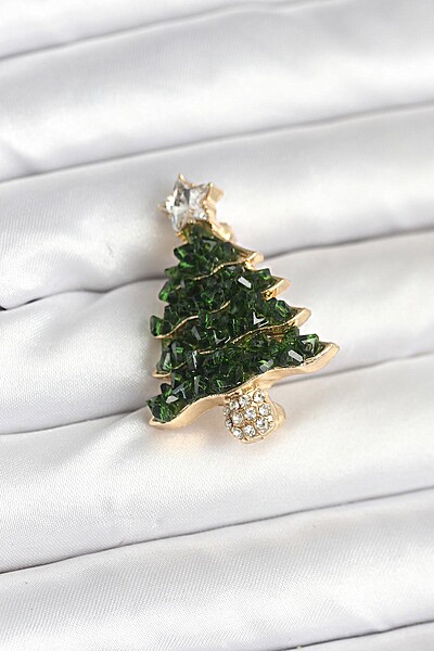 çam Ağacı Model Yılbaşı Temalı Broş