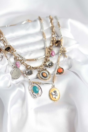 Pirinç Otantik Kolye Seti Pirinç Otantik Kolye Seti