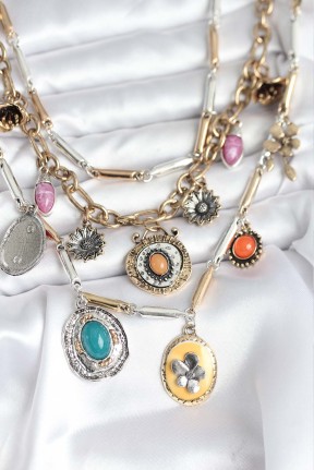 Pirinç Otantik Kolye Seti Pirinç Otantik Kolye Seti