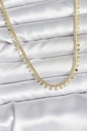 Pirinç Gold Renk Sıralı Yıldız Kadın Kolye Pirinç Gold Renk Sıralı Yıldız Kadın Kolye