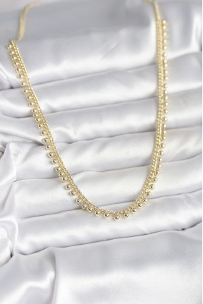 Pirinç Gold Renk Sıralı Topçuk Model Kadın Kolye Pirinç Gold Renk Sıralı Topçuk Model Kadın Kolye