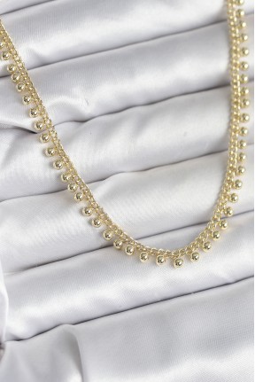 Pirinç Gold Renk Sıralı Topçuk Model Kadın Kolye Pirinç Gold Renk Sıralı Topçuk Model Kadın Kolye