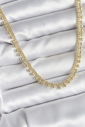 Pirinç Gold Renk Sıralı Topçuk Model Kadın Kolye Pirinç Gold Renk Sıralı Topçuk Model Kadın Kolye