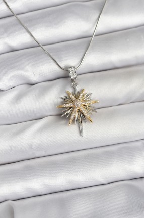 316l çelik Zincir Gümüş Renk Kutup Yıldızı Model Kadın Kolye 316l çelik Zincir Gümüş Renk Kutup Yıldızı Model Kadın Kolye