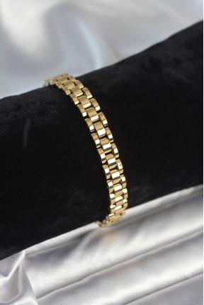 316l çelik Gold Renk 7 Mm Kalınlık Erkek Bileklik