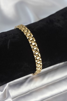 316l çelik Gold Renk 7 Mm Kalınlık Erkek Bileklik
