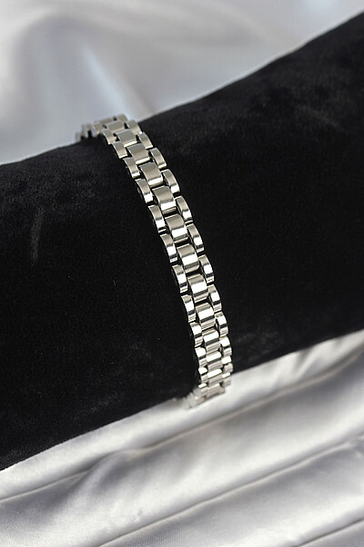 316l çelik Gümüş Renk 7 Mm Kalınlık Erkek Bileklik