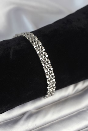 316l çelik 7 Mm Kalınlıkta Gümüş Renkli Erkek Bileklik