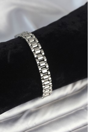 316l çelik Gümüş Renk 9 Mm Kalınlık Erkek Bileklik