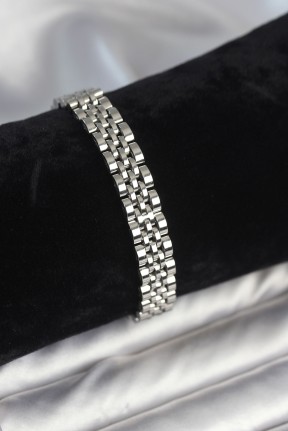 316l çelik 9 Mm Kalınlıkta Gümüş Renkli Erkek Bileklik