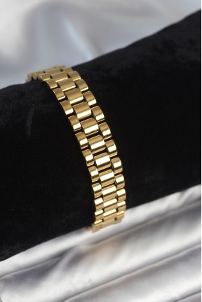 316l çelik Gold Renk 12 Mm Kalınlık Erkek Bileklik