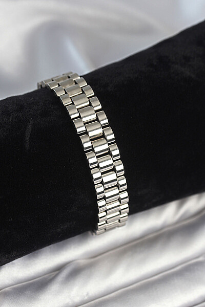 316l çelik Gümüş Renk 12 Mm Kalınlık Erkek Bileklik