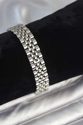 316l çelik 12 Mm Kalınlıkta Gümüş Renkli Erkek Bileklik