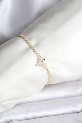 Anka Kuşu Model Zirkon Taşlı Gold Renk Pirinç Su Yolu Kadın Bileklik Anka Kuşu Model Zirkon Taşlı Gold Renk Pirinç Su Yolu Kadın Bileklik