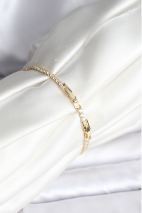 Kutup Yıldızı Model Zirkon Taşlı Gold Renk Su Yolu Kadın Bileklik