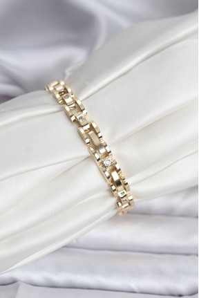 14k Gold Renk Kaplama Zirkon Taşlı Cm Kadın Bileklik 14k Gold Renk Kaplama Zirkon Taşlı Cm Kadın Bileklik