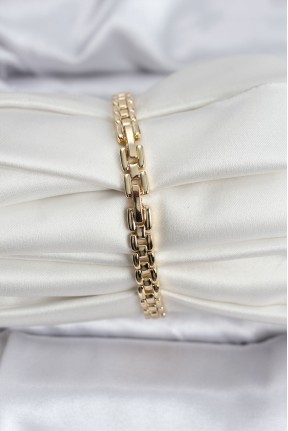 14k Gold Renk Kaplama Zirkon Kare Taşlı Cm Kadın Bileklik 14k Gold Renk Kaplama Zirkon Kare Taşlı Cm Kadın Bileklik