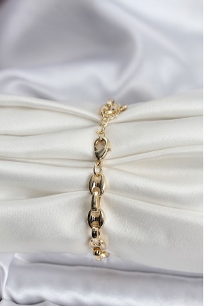 14k Gold Renk Kaplama Kahve çekirdeği Model Cm Kadın Bileklik 14k Gold Renk Kaplama Kahve çekirdeği Model Cm Kadın Bileklik