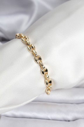 14k Gold Renk Kaplama Kahve çekirdeği Model Cm Kadın Bileklik 14k Gold Renk Kaplama Kahve çekirdeği Model Cm Kadın Bileklik