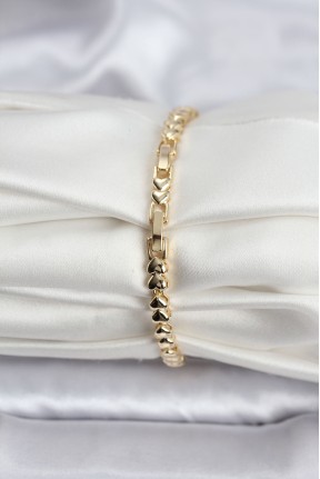 14k Gold Renk Kaplama Kalp Model Cm Kadın Bileklik 14k Gold Renk Kaplama Kalp Model Cm Kadın Bileklik