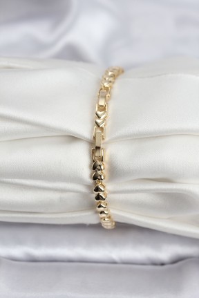 14k Gold Renk Kaplama Kalp Model Cm Kadın Bileklik 14k Gold Renk Kaplama Kalp Model Cm Kadın Bileklik